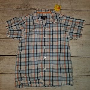 Childrens place button down plaid shirt size s